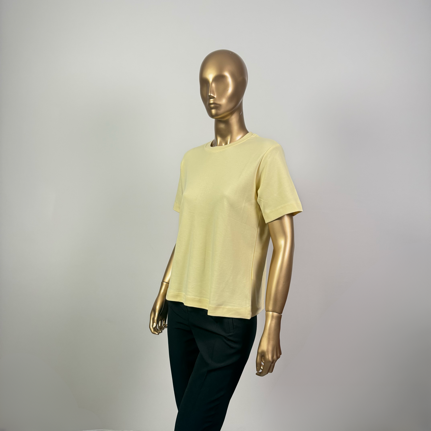 Limon Sarısı Kısa Kol Düz T-Shirt