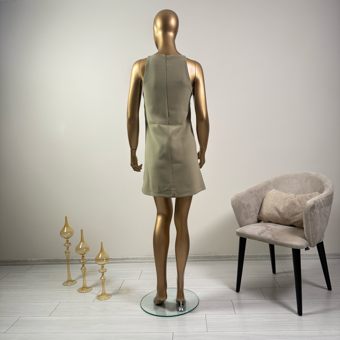 Açık Haki Kısa Elbise