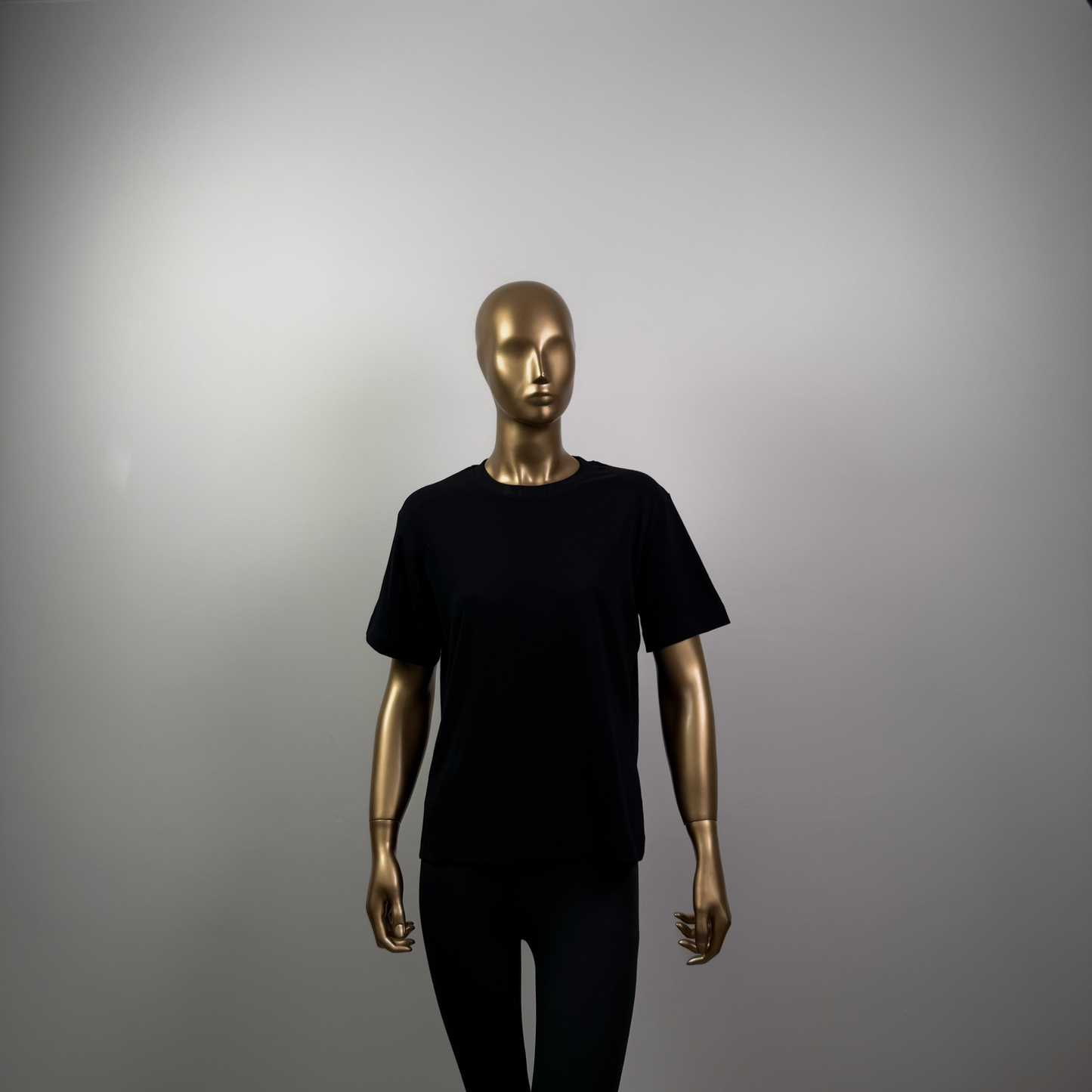 Siyah Kısa Kol Düz T-Shirt