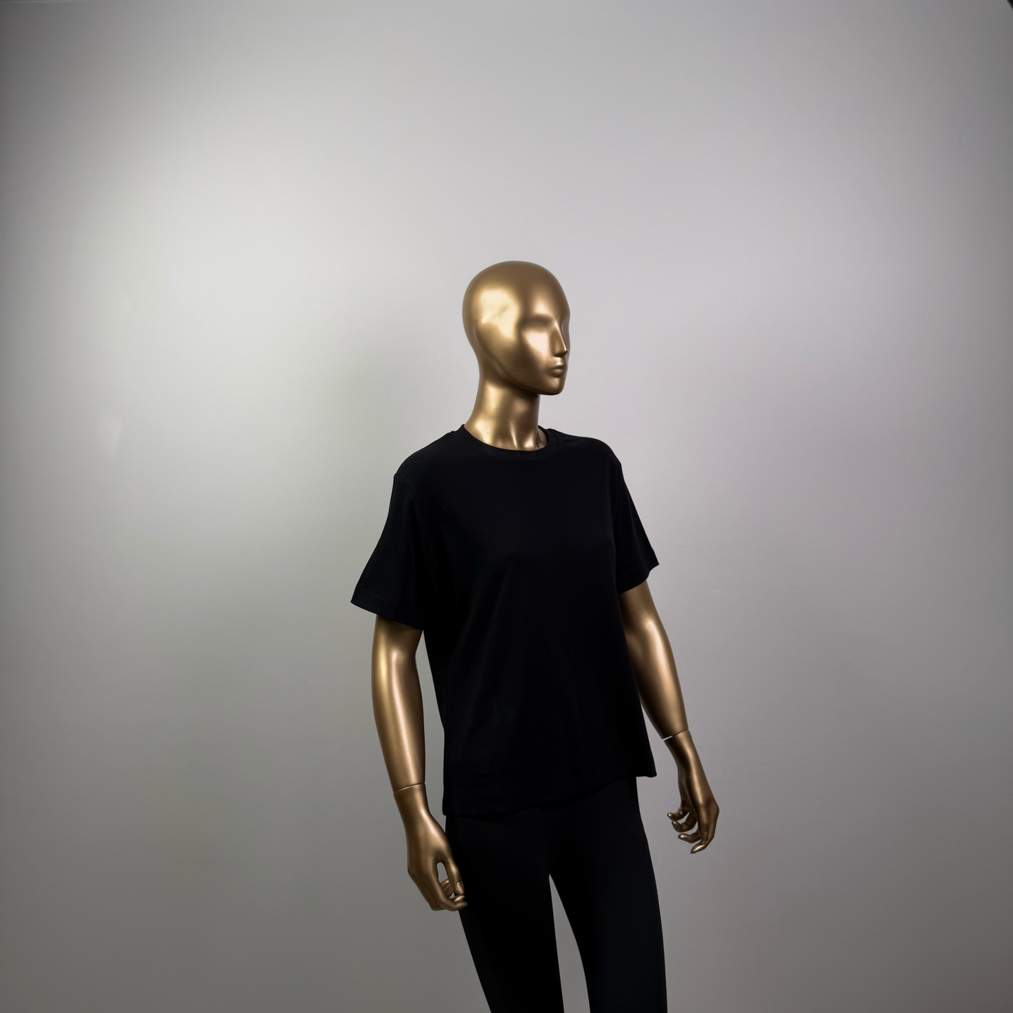 Siyah Kısa Kol Düz T-Shirt