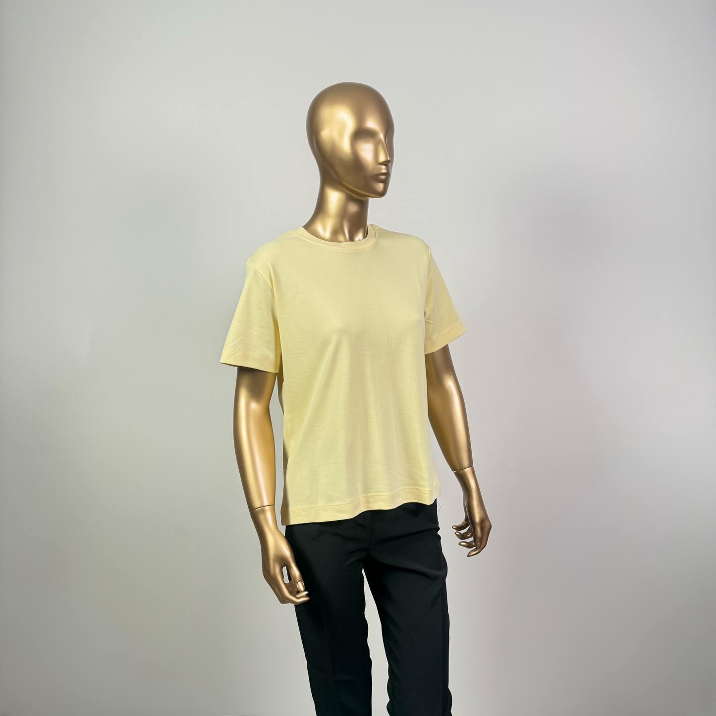 Limon Sarısı Kısa Kol Düz T-Shirt