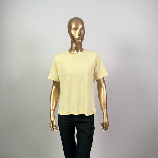 Limon Sarısı Kısa Kol Düz T-Shirt