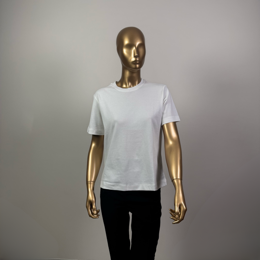 Açık Ekru Kısa Kol Düz T-Shirt