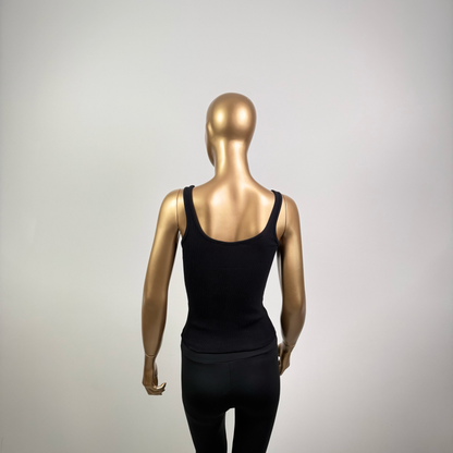 Siyah İnce Askılı Biyeli Atlet