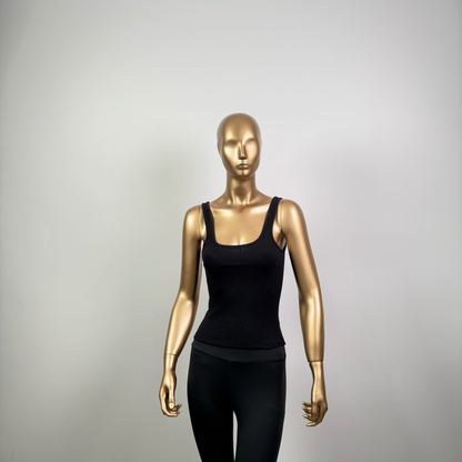 Siyah İnce Askılı Biyeli Atlet