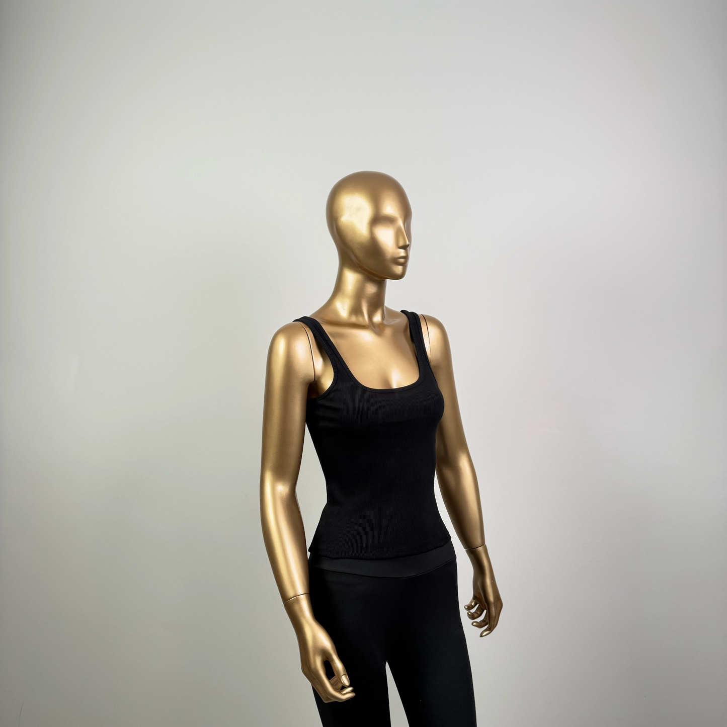 Siyah İnce Askılı Biyeli Atlet