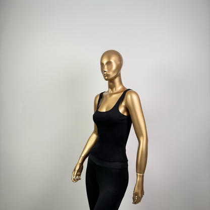 Siyah İnce Askılı Biyeli Atlet