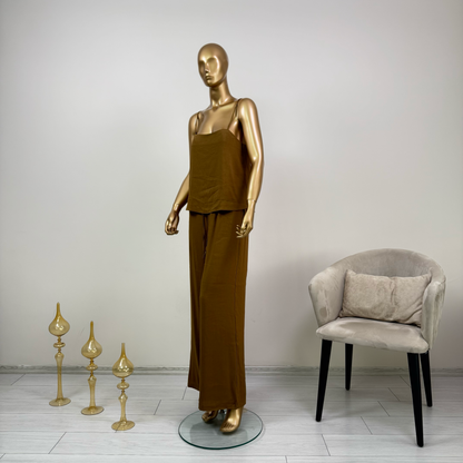 Taba Askılı Bluz Pantolon