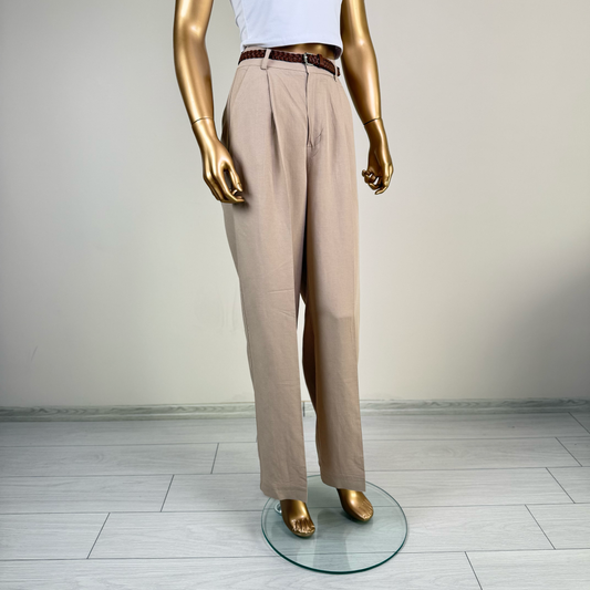 Bej Kemerli Pantolon