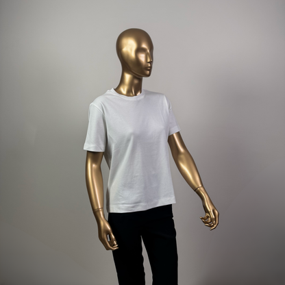 Açık Ekru Kısa Kol Düz T-Shirt